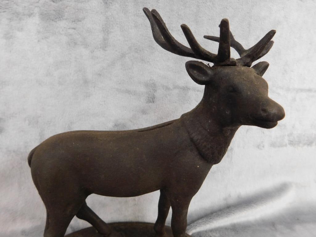Cast Iron Buck / Deer Bank - 10" x 8" x 4.5" - 5
