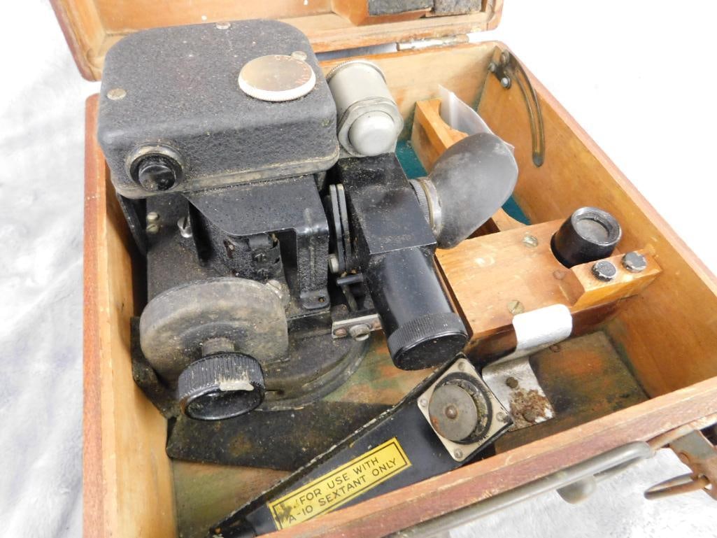 1945 Fairfield Inst. Military Sextant - with Box - Box 5.5" x 9.5" x 9.5" - 2