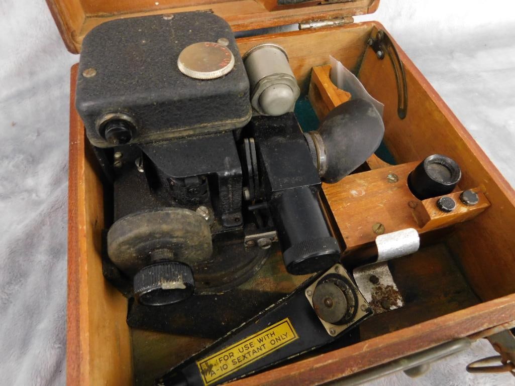 1945 Fairfield Inst. Military Sextant - with Box - Box 5.5" x 9.5" x 9.5" - 4