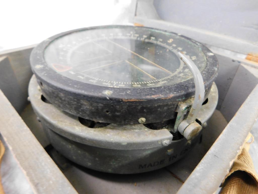 WW2 Military Ships Compass - In Box - Box 5.5" x 9" x 9" - 4
