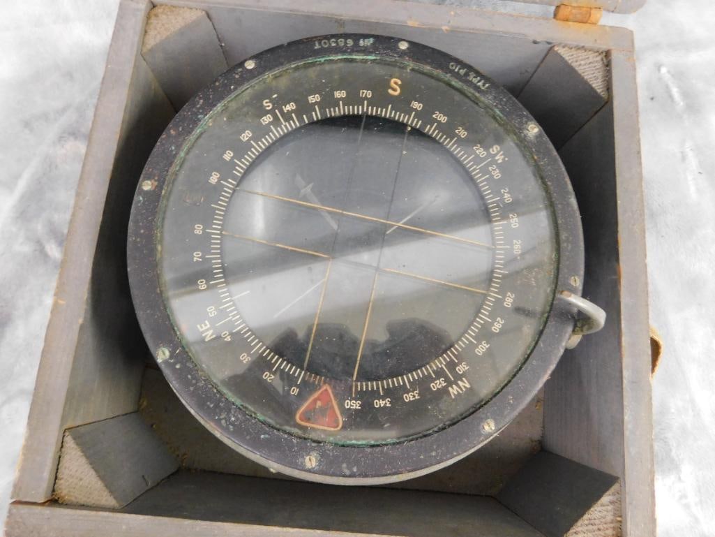 WW2 Military Ships Compass - In Box - Box 5.5" x 9" x 9" - 5