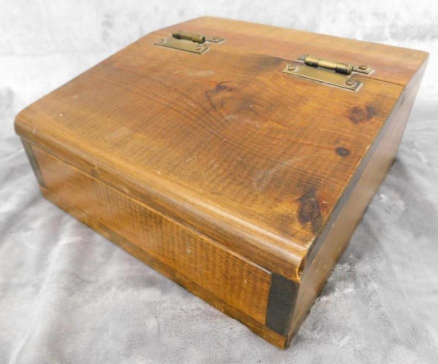 Wood Slant Top Lap Desk - 5" x 11" x 11": See Photos For Condition and Details