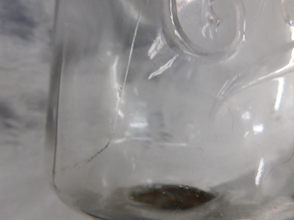 Vintage Cast Iron "Crystal Coffee Grinder - Top Glass Cracked - 18.5" x 9" x 4.5" - 6