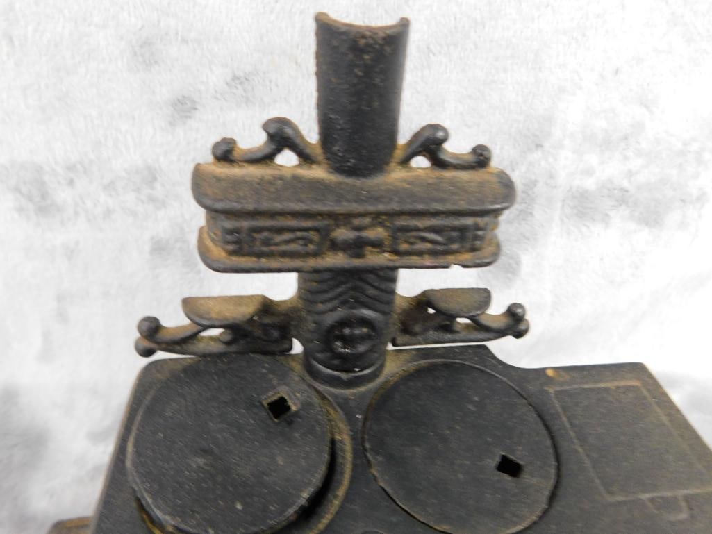 Cast Metal Miniature Stove With Various Cast Iron Mini Tools and Pans - 3