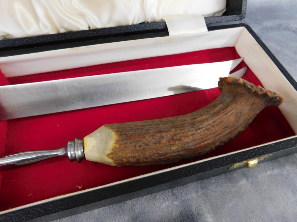 Hoffritz Antler Handled Carving Set In Box - 2