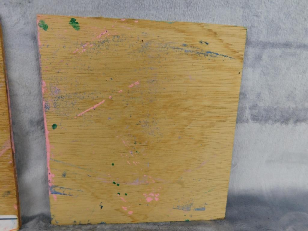 Pair of Southern Folk Art Paintings on Plywood - Each Signed Ernest Lee - Chickens - 9
