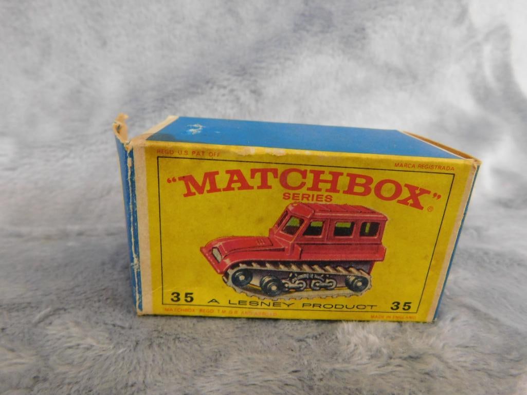 Early Matchbox Die Cast Car - Original Box - #35 Snow Trac - 7