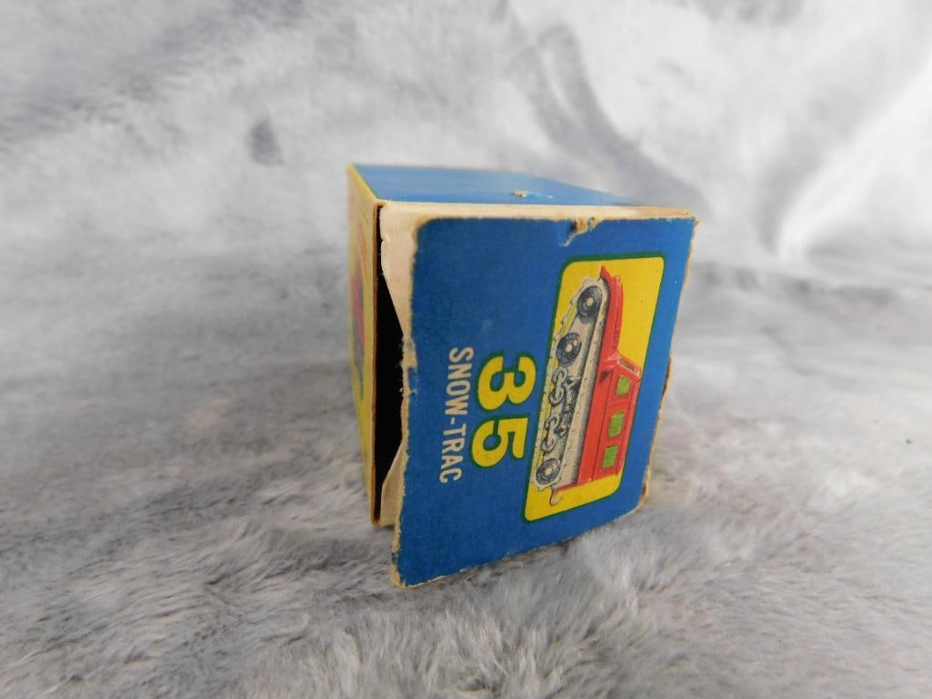 Early Matchbox Die Cast Car - Original Box - #35 Snow Trac - 8