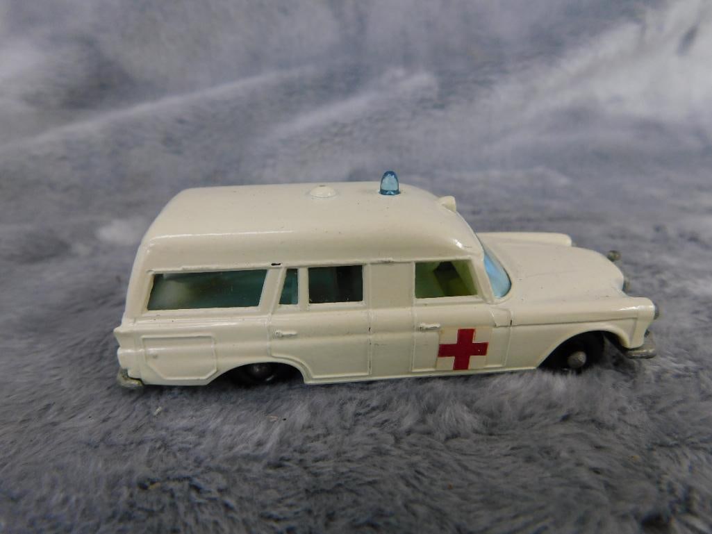 Early Matchbox Die Cast Car - Original Box - #3 Mercedes Benz Ambulance - 4