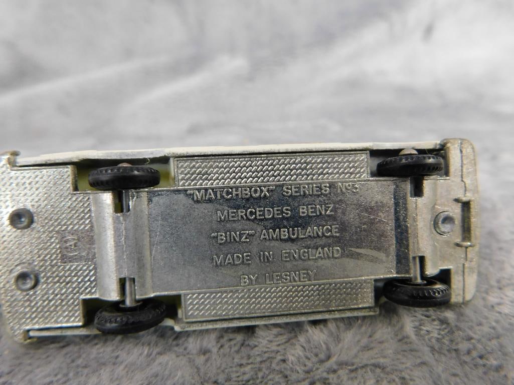 Early Matchbox Die Cast Car - Original Box - #3 Mercedes Benz Ambulance - 6