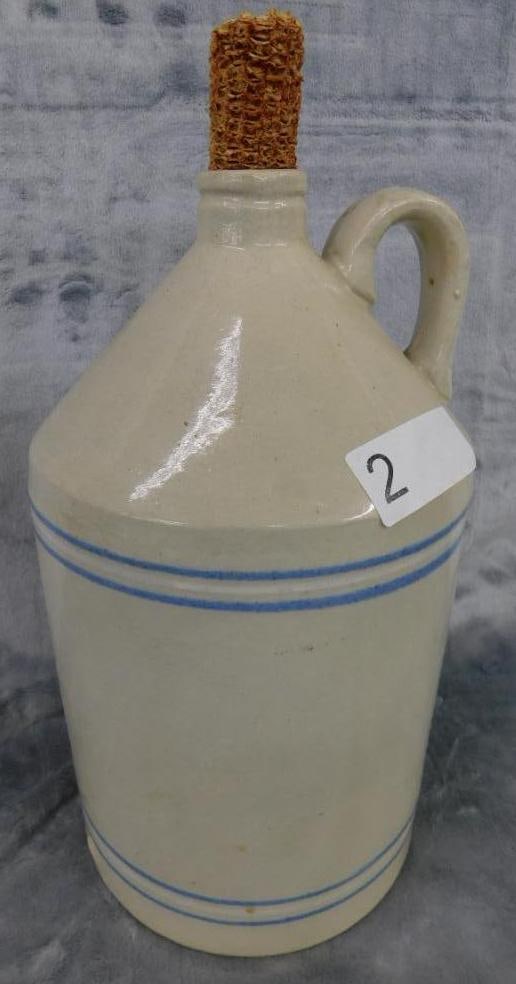 Pottery Jug - 1 Gallon - Unsigned - 12" x 7": See Photos For Condition and Details