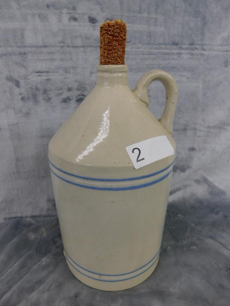 Pottery Jug - 1 Gallon - Unsigned - 12" x 7" - 6