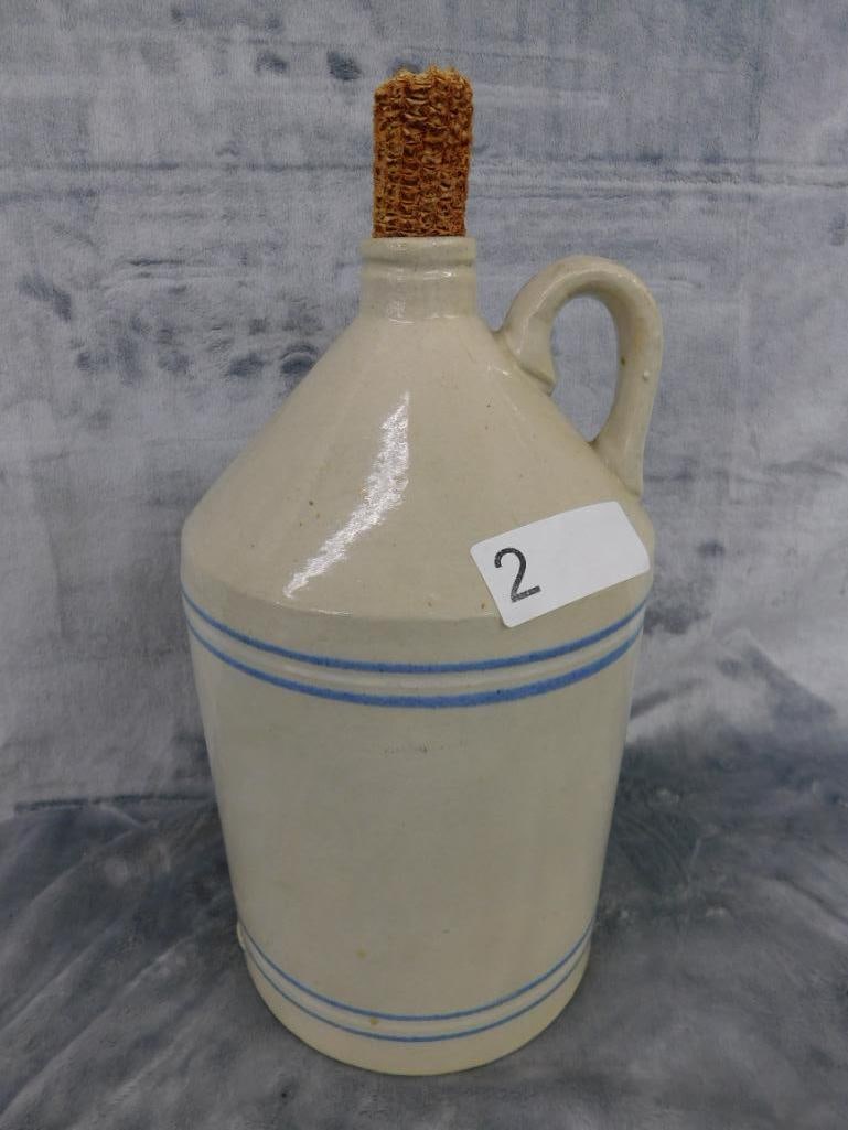 Pottery Jug - 1 Gallon - Unsigned - 12" x 7" - 7