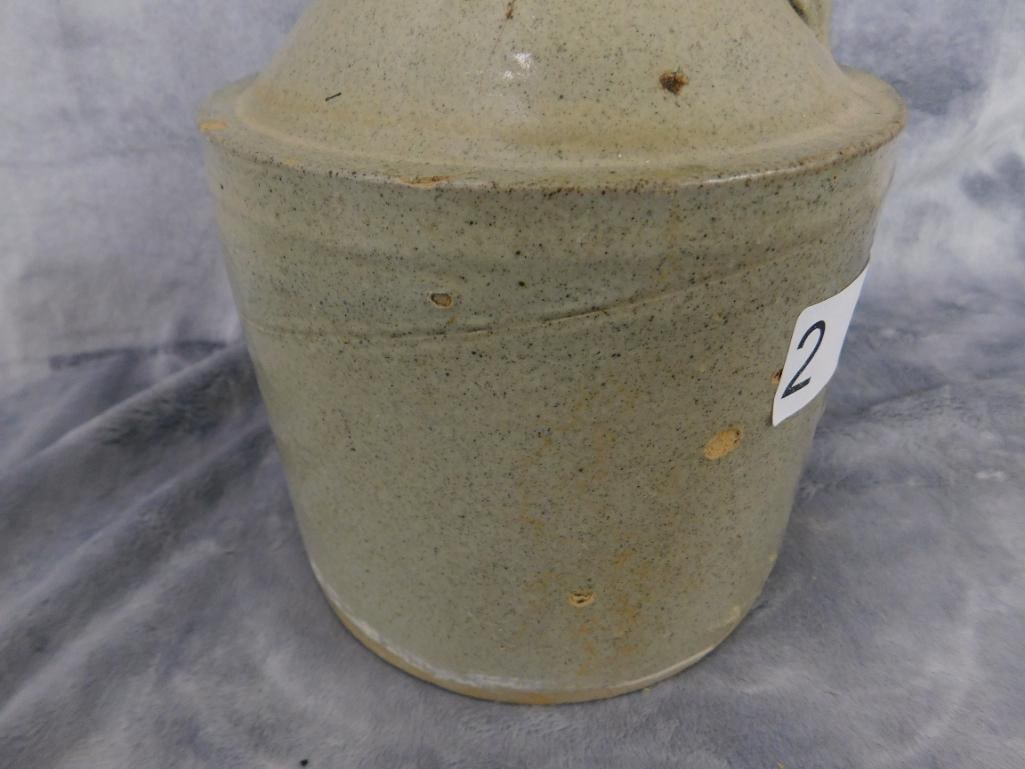 Pottery Jug - Half Gallon - Unsigned - Chip on Base and Rim - 8" x 6" - 3