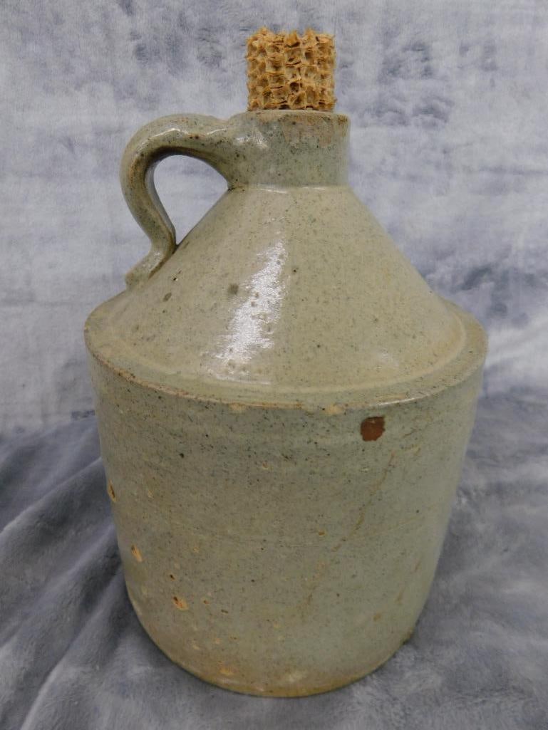 Pottery Jug - Half Gallon - Unsigned - Chip on Base and Rim - 8" x 6" - 4