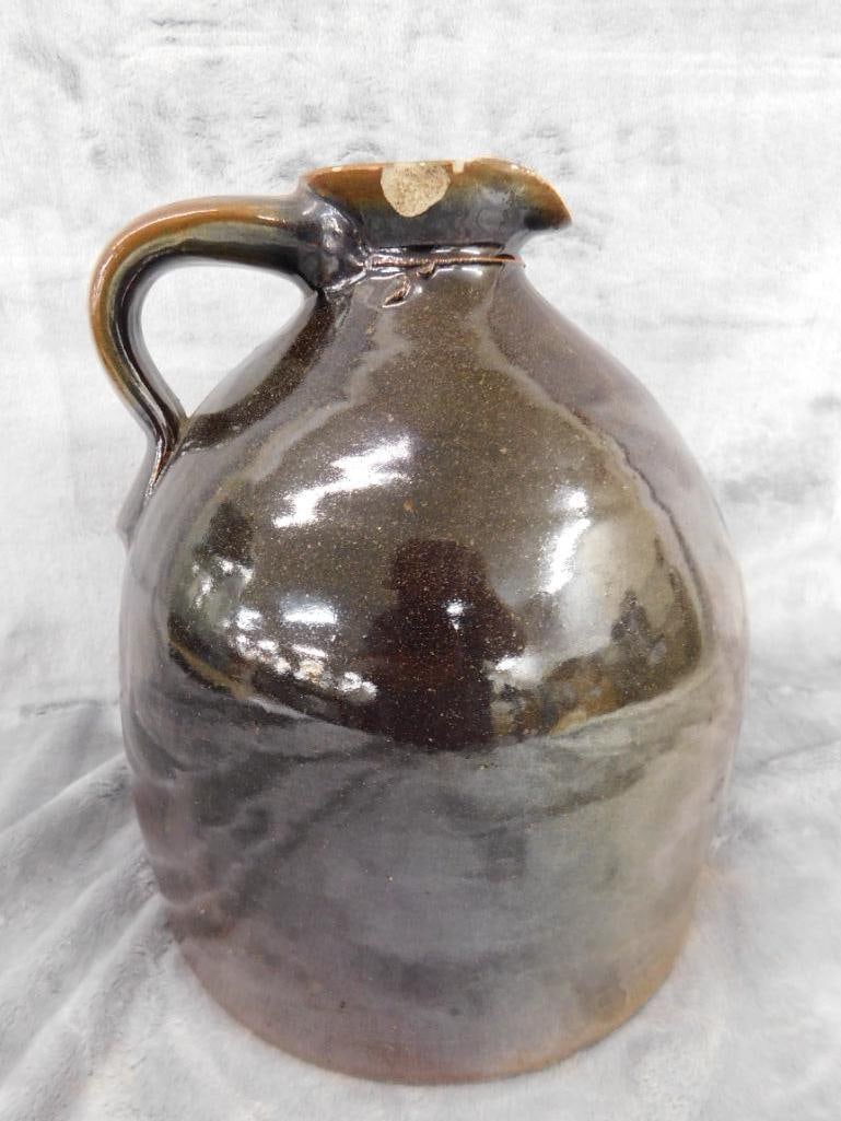 Pottery Jug - 1 Gallon - Unsigned - Chip on Lip - 9" x 8" - 8