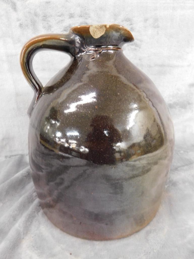 Pottery Jug - 1 Gallon - Unsigned - Chip on Lip - 9" x 8" - 9