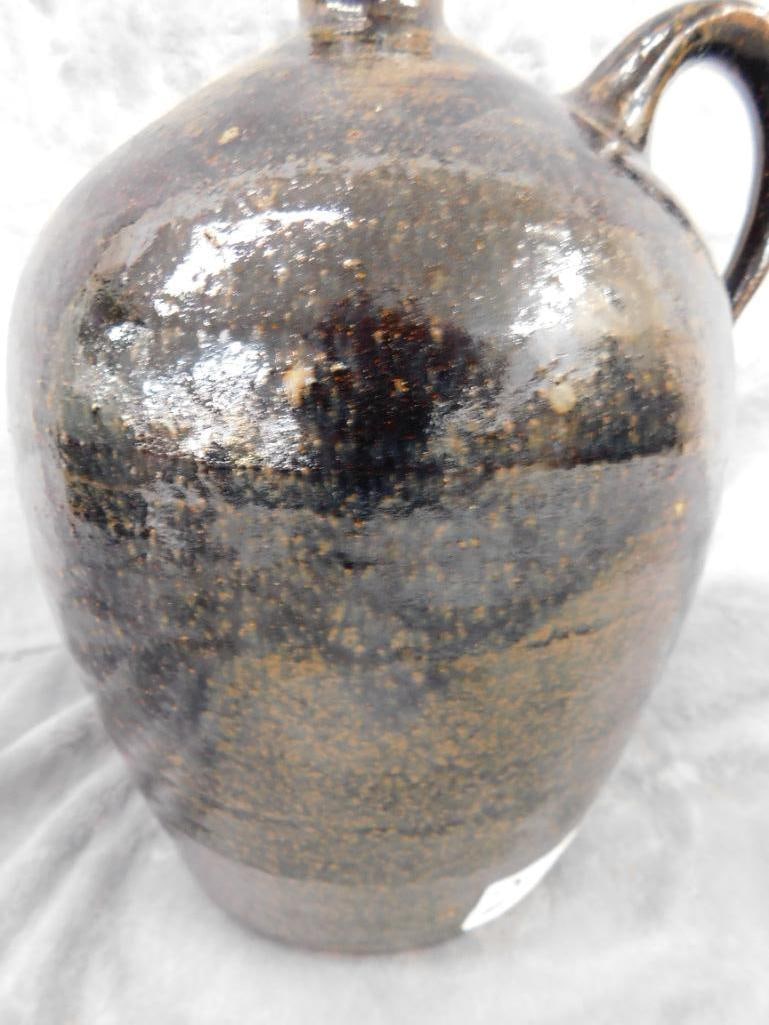 Southern Folk Art Pottery Jug - Signed Todd Hewell - 1 Gallon - 9.5" x 7" - 4