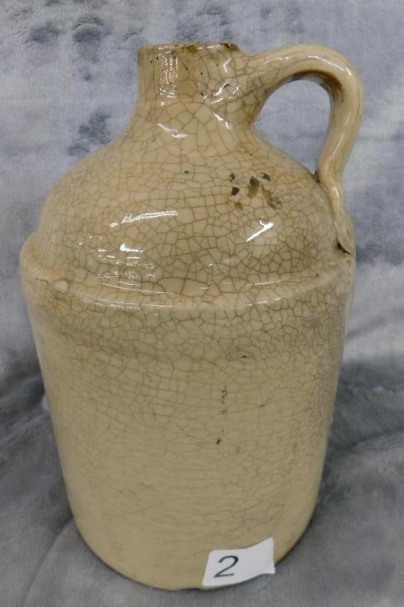 Pottery Jug - Half Gallon - Unsigned - Chip on Base - 9" x 6": See Photos For Condition and Details