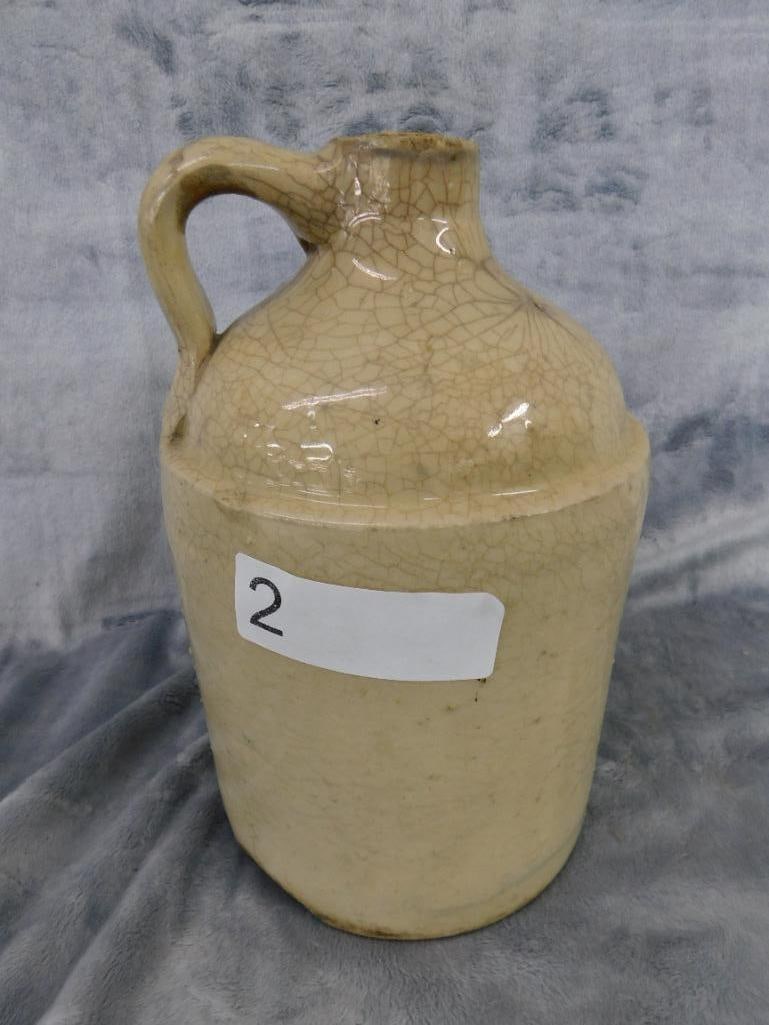Pottery Jug - Half Gallon - Unsigned - Chip on Base - 9" x 6" - 8
