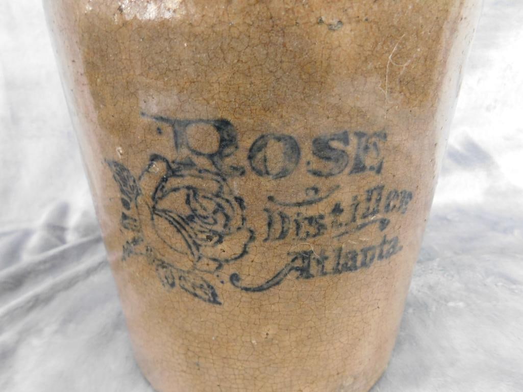 Pottery Jug - 1 Gallon - Rose Distiller - Chip on Lip - 12' x 6.5" - 2