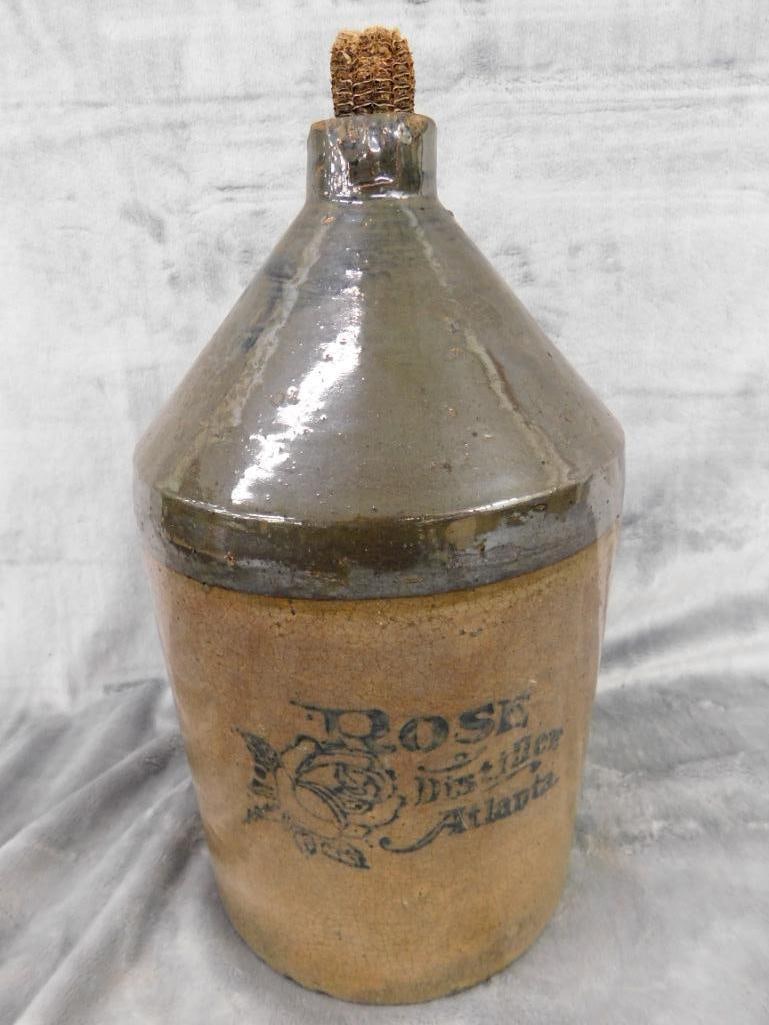 Pottery Jug - 1 Gallon - Rose Distiller - Chip on Lip - 12' x 6.5" - 8