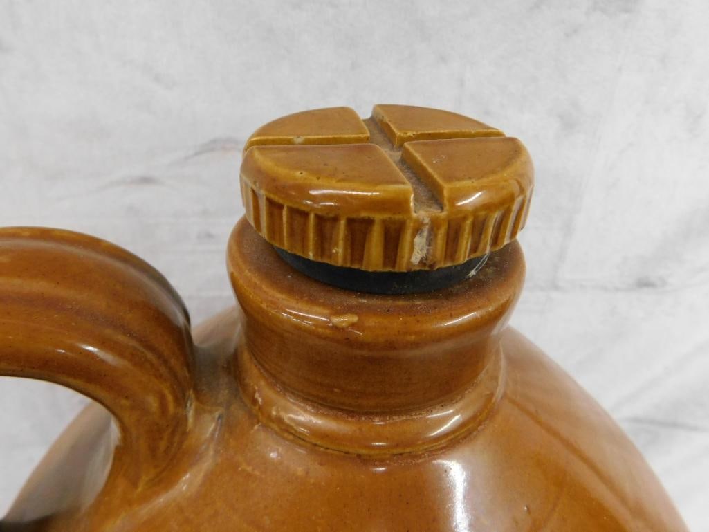 1940 English Pottery Jug - 3 Gallon - Cap - Signed -19.5" x 10" - 4