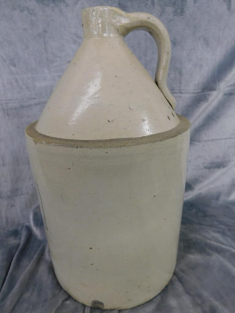 Pottery Jug - 4 Gallon - Straus Bros. Chicago - Chip on Base - 18.5" x 11" - 7