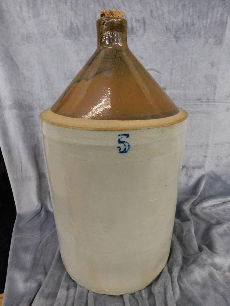 Pottery Jug - 5 Gallon - Unsigned - 20" x 11" - 10