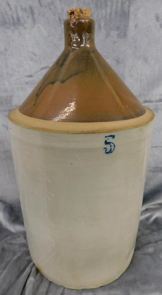 Pottery Jug - 5 Gallon - Unsigned - 20" x 11": See Photos For Condition and Details