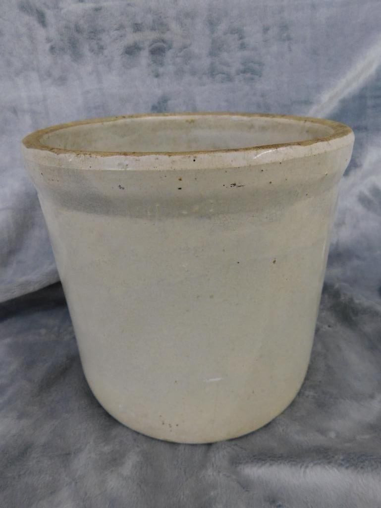 Pottery Crock - 1 Gallon - Hairline Crack on Bottom - 7.5" x 7.5" - 5