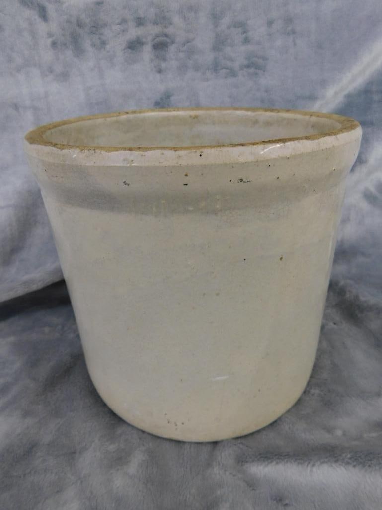 Pottery Crock - 1 Gallon - Hairline Crack on Bottom - 7.5" x 7.5" - 6