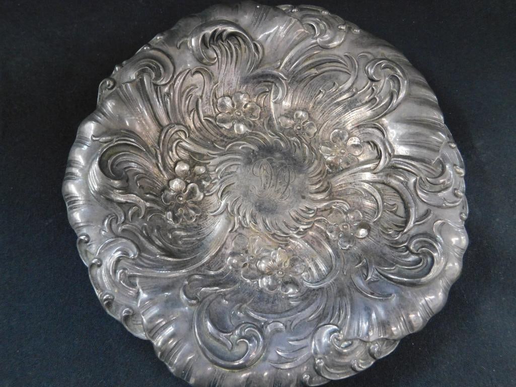 Sterling Silver - 7.25" Repousse Bowl - Monogrammed - 130 Grams - 2
