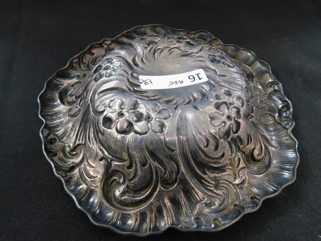 Sterling Silver - 7.25" Repousse Bowl - Monogrammed - 130 Grams - 8