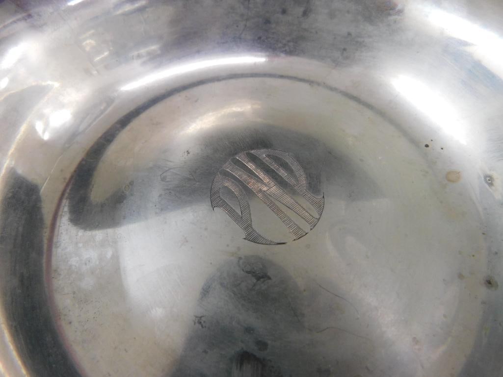 Sterling Silver - 7" Monogrammed Bowl - 18K Gold Inlay - 120 Grams - 3