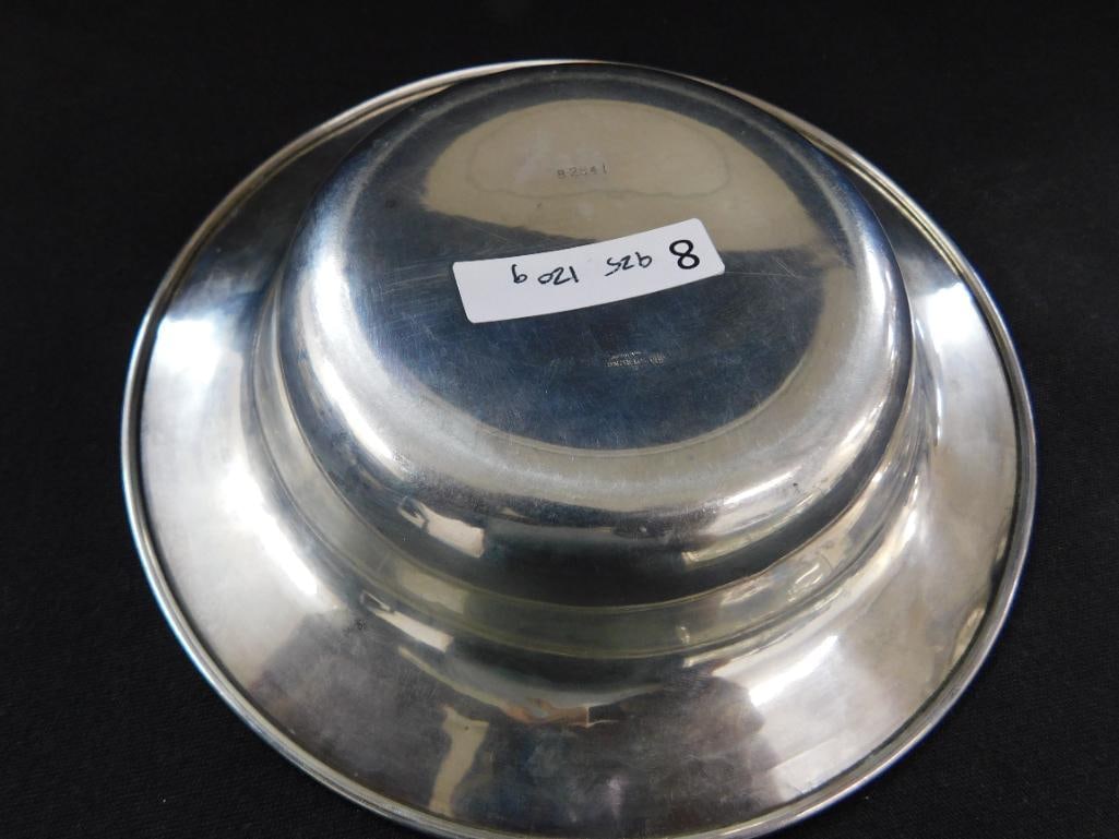 Sterling Silver - 7" Monogrammed Bowl - 18K Gold Inlay - 120 Grams - 5