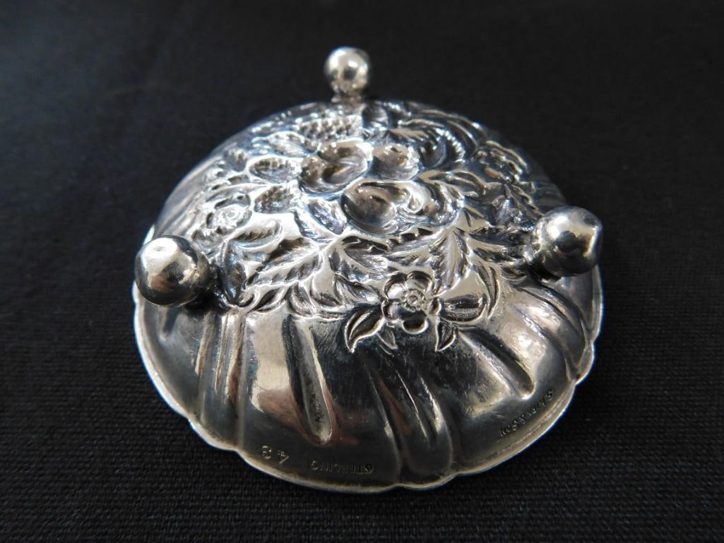 Sterling Silver - 2 Kirk and Sons 2.75" Nut / Candy Dishes - Repousse - 73 Grams - 7