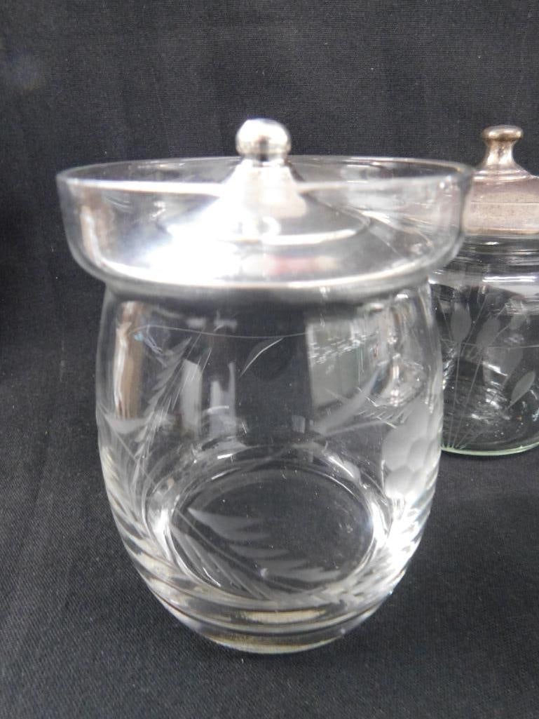 Sterling Silver - 4 Lidded Honey Pots - 50 Grams of Silver - 2