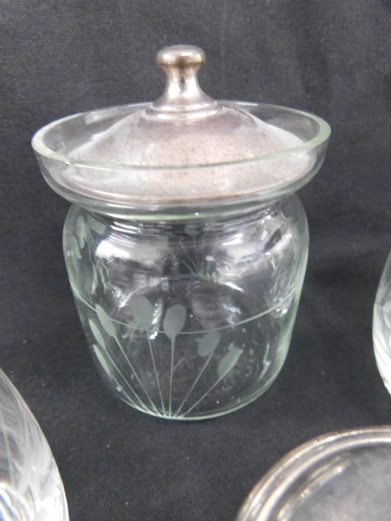 Sterling Silver - 4 Lidded Honey Pots - 50 Grams of Silver - 4