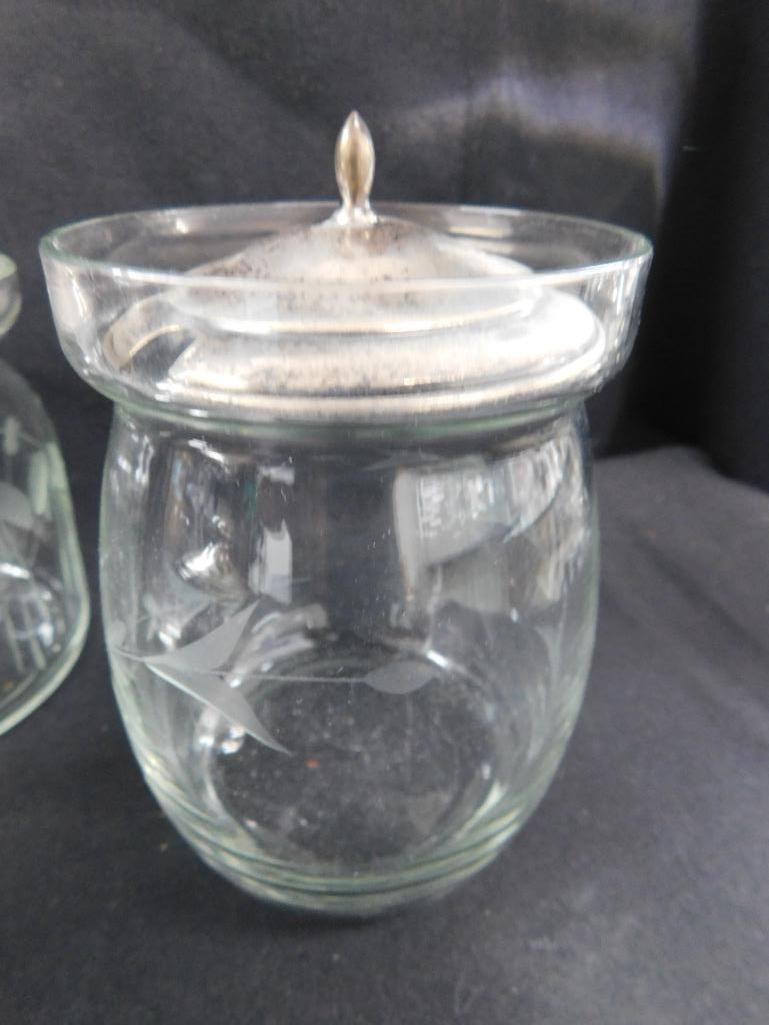 Sterling Silver - 4 Lidded Honey Pots - 50 Grams of Silver - 6