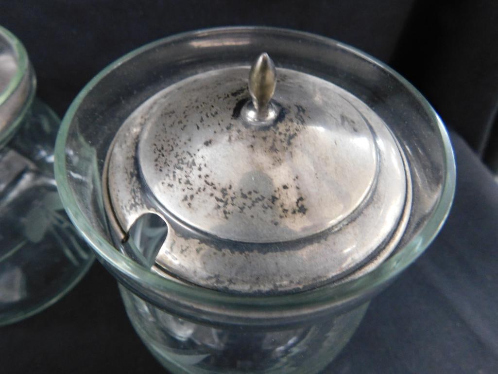 Sterling Silver - 4 Lidded Honey Pots - 50 Grams of Silver - 7
