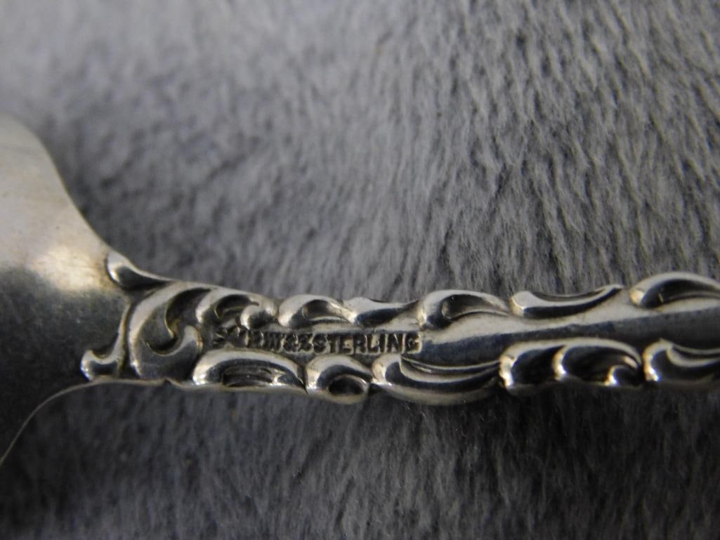 Sterling Silver - 6-5.5" Monogrammed Teaspoons - 6-4.25" Demi Tasse Spoons - 156 Grams - 8