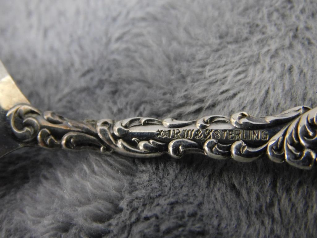 Sterling Silver - 6-5.5" Monogrammed Teaspoons - 6-4.25" Demi Tasse Spoons - 156 Grams - 9