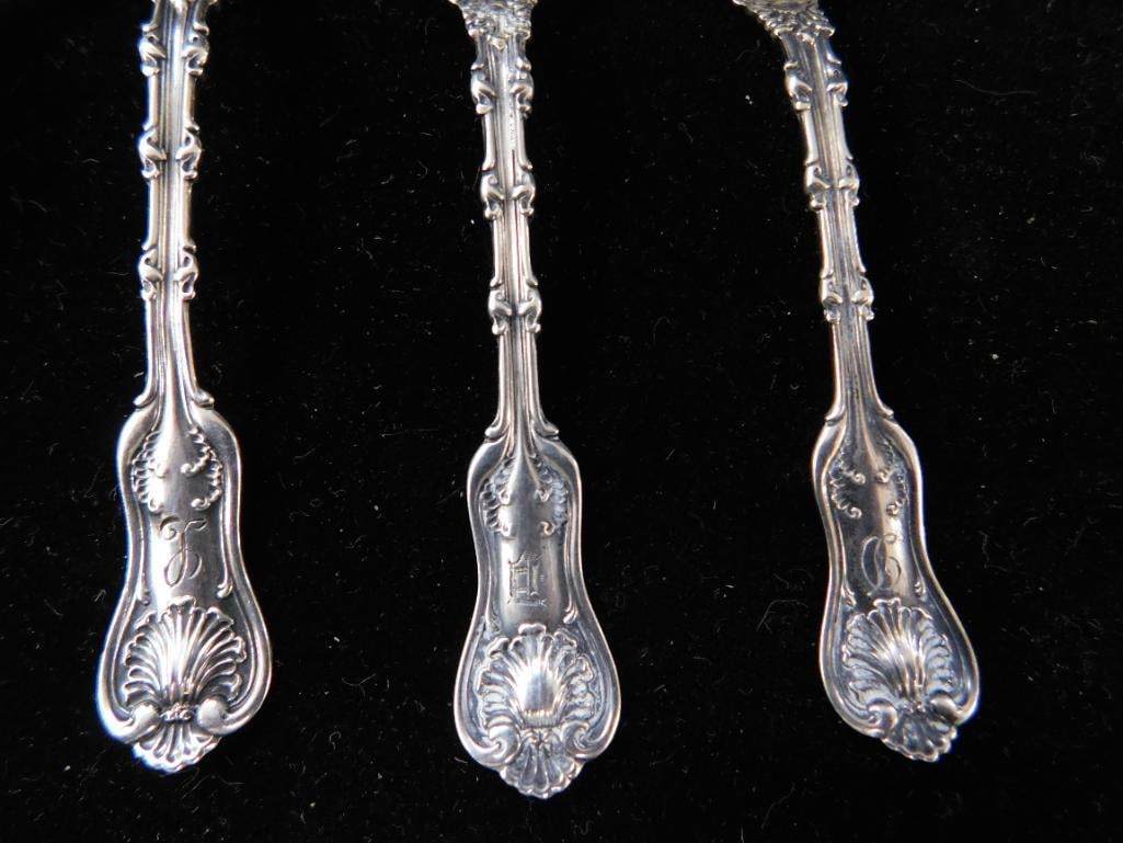 Sterling Silver - 4 Monogrammed Demi Tasse Spoons - 4" - 32 Grams - 2