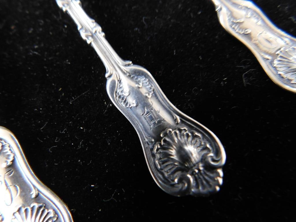 Sterling Silver - 4 Monogrammed Demi Tasse Spoons - 4" - 32 Grams - 3