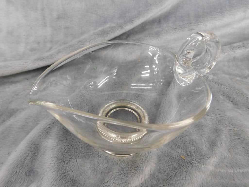 Sterling Silver - 3 Footed Glass Bowls - Weighted - 2