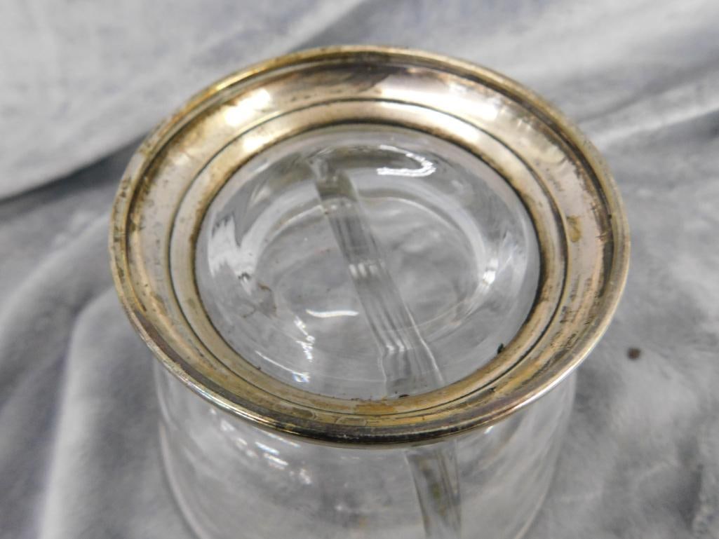 Sterling Silver - 3 Footed Glass Bowls - Weighted - 8