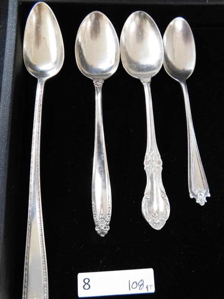 Sterling Silver - 4 Misc. Spoons - 5.25" to 7.75" Long - 108 Grams - 6
