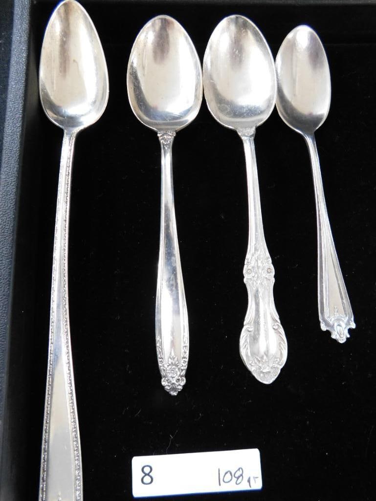 Sterling Silver - 4 Misc. Spoons - 5.25" to 7.75" Long - 108 Grams - 7