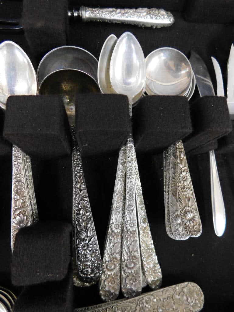 Sterling Silver - Flatware Set - Kirk and Sons - Repousse Floral - 2380 Grams - 4